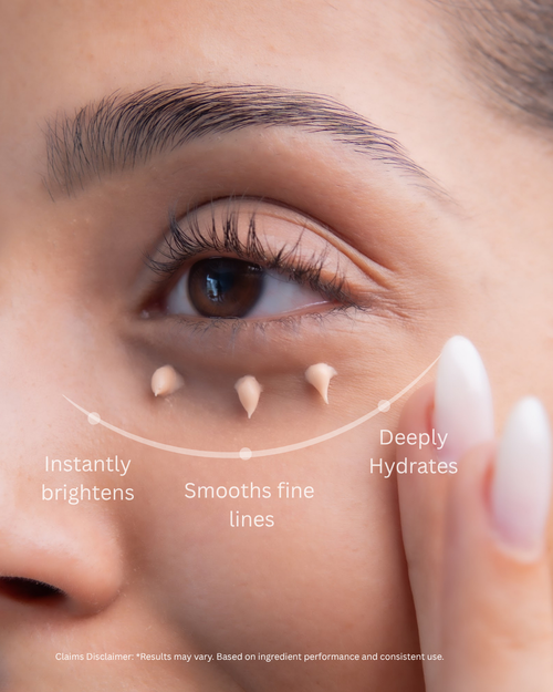 Hydrating under eye cream texture with subtle tint