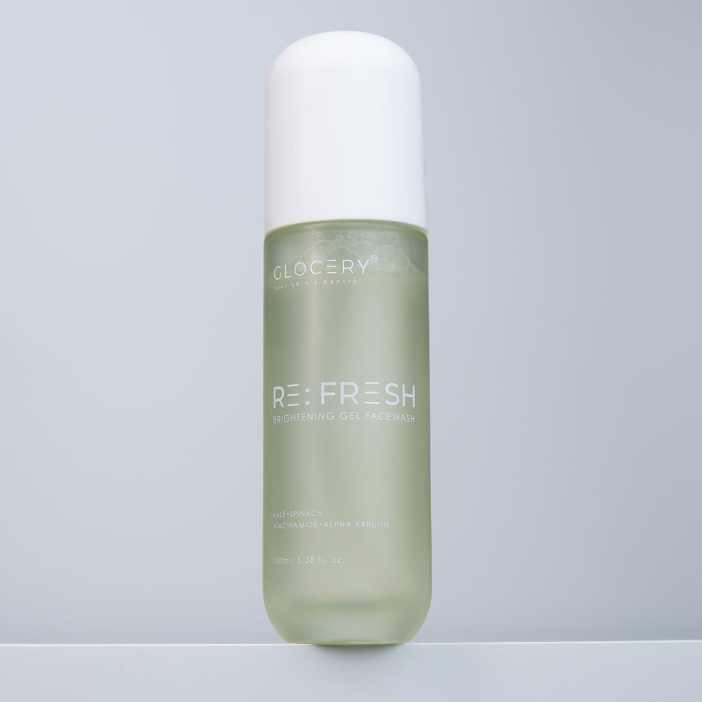 Re:fresh brightening gel cleanser with niacinamide and kale
